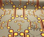 Beige and Gold Color 60's Vintage Patterned Fabric - Image 3