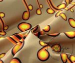 Beige and Gold Color 60's Vintage Patterned Fabric - Image 6