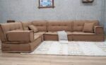 L Shaped Seating, Camel - Large Brown Cushion Floor Set - Image 5