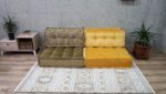 Green and Mustard Yellow Velvet Modular Foam Sofa - Image 2
