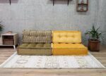 Green and Mustard Yellow Velvet Modular Foam Sofa - Image 4