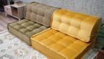 Green and Mustard Yellow Velvet Modular Foam Sofa - Image 5