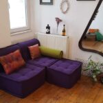 L Shaped Purple Sofa
