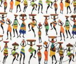 African Women Pattern Ethnic Fabric on White Background