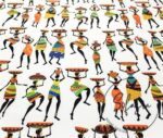 African Women Pattern Ethnic Fabric on White Background - Image 4