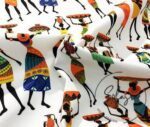 African Women Pattern Ethnic Fabric on White Background - Image 5