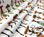 African Women Pattern Ethnic Fabric on White Background - Image 8