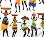 African Women Pattern Ethnic Fabric on White Background - Image 9