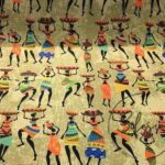 Antique Background African Women Pattern Authentic Fabric