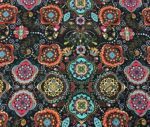 Authentic Mandala Flower Patterned Drape and Curtain Fabric