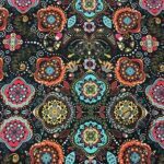 Authentic Mandala Flower Patterned Drape and Curtain Fabric