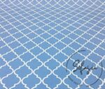 Baby Blue Sofa and Curtain Fabric with Moroccan Pattern - Image 3