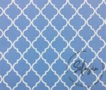 Baby Blue Sofa and Curtain Fabric with Moroccan Pattern