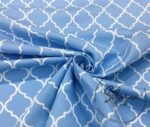 Baby Blue Sofa and Curtain Fabric with Moroccan Pattern - Image 4