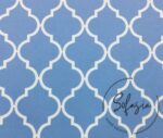 Baby Blue Sofa and Curtain Fabric with Moroccan Pattern - Image 5