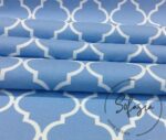 Baby Blue Sofa and Curtain Fabric with Moroccan Pattern - Image 7