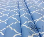 Baby Blue Sofa and Curtain Fabric with Moroccan Pattern - Image 8