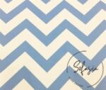 Baby Blue Zigzag Patterned Curtain and Sofa Fabric - Image 3