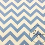 Baby Blue Zigzag Patterned Curtain and Sofa Fabric