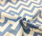 Baby Blue Zigzag Patterned Curtain and Sofa Fabric - Image 5