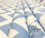 Baby Blue Zigzag Patterned Curtain and Sofa Fabric - Image 7