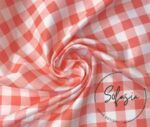Baked Quince Small Gingham Patterned Fabric - Image 3