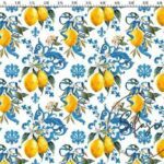 Baroque Style Lemon Patterned Sofa and Curtain Fabric