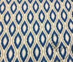 Beige Blue Baklava Ikat Fabric
