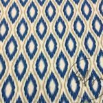 Beige Blue Baklava Ikat Fabric
