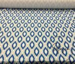 Beige Blue Baklava Ikat Fabric - Image 4