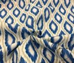 Beige Blue Baklava Ikat Fabric - Image 5
