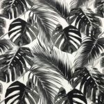 Black and White Camel Sole Patterned Sofa and Curtain Fabric