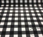 Black and White Classic Plaid Patterned Sofa and Curtain Fabric