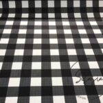 Black and White Classic Plaid Patterned Sofa and Curtain Fabric