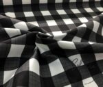 Black and White Classic Plaid Patterned Sofa and Curtain Fabric - Image 5