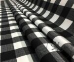 Black and White Classic Plaid Patterned Sofa and Curtain Fabric - Image 6