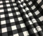 Black and White Classic Plaid Patterned Sofa and Curtain Fabric - Image 7