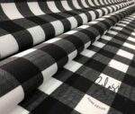 Black and White Classic Plaid Patterned Sofa and Curtain Fabric - Image 8