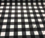 Black and White Classic Plaid Patterned Sofa and Curtain Fabric - Image 10
