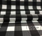 Black and White Classic Plaid Patterned Sofa and Curtain Fabric - Image 11