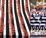 Black and White Coral Branch Patterned Fabric