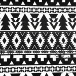 Black and White Ethnic Kilim Patterned Curtain and Sofa Fabric