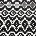 Black and White Ethnic Kilim Patterned Fabric