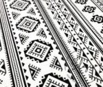 Black and White Ethnic Patterned Fabric - Image 4