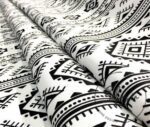 Black and White Ethnic Patterned Fabric - Image 9