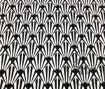 Black and White Fan Pattern Fabric - Image 3