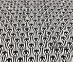 Black and White Fan Pattern Fabric - Image 4