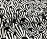 Black and White Fan Pattern Fabric - Image 5