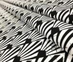 Black and White Fan Pattern Fabric - Image 7