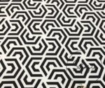 Black and White Geometric Patterned Sofa and Curtain Fabric - Image 3